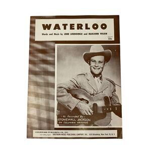 Waterloo Sheet Music 1959 John Loudermilk Marijohn Wilkin‎ Stonewall Jackson